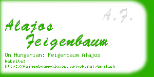 alajos feigenbaum business card